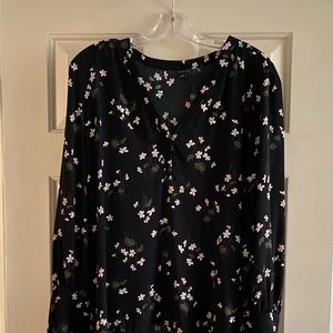 Ann Taylor Black Floral Blouse
